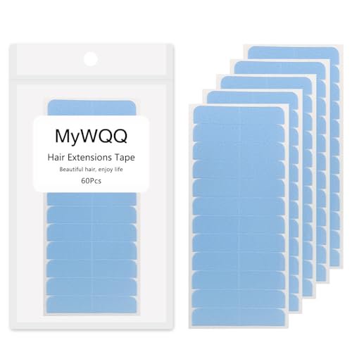 Hair Extension Tape Replacement, Double-Sided Invisible Adhesive Tape No Residue Professional Tape for Tape in Extensions #Blue(60 Pieces)