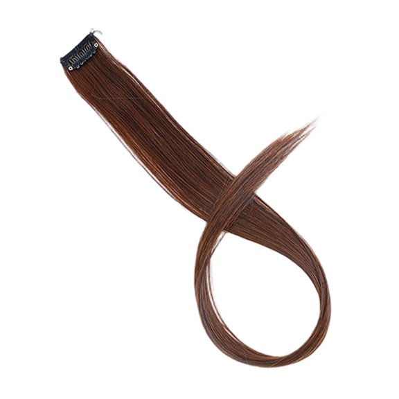 Hair Extensions In Synthetic Fiber Hairpieces 22 Inch Straight Style for Party Wig Accessory and Fashion Enhancer, 22 in, Brown
