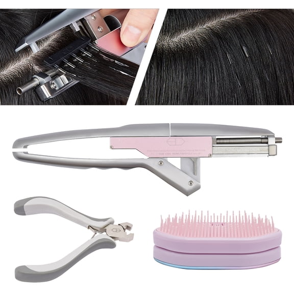 Hair Extensions Machine,5-pin Hair Extensions Tool, 6D Hair Extensions Machine with Comb Pliers