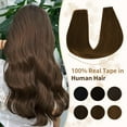 thumbnail image 1 of Hair Extensions Real Human Hair 100% Remy Natural Tape In Extensions Straight Tape in Hair Extensions Human Hair Seamless 20pcs/pack 18inch, 1 of 6