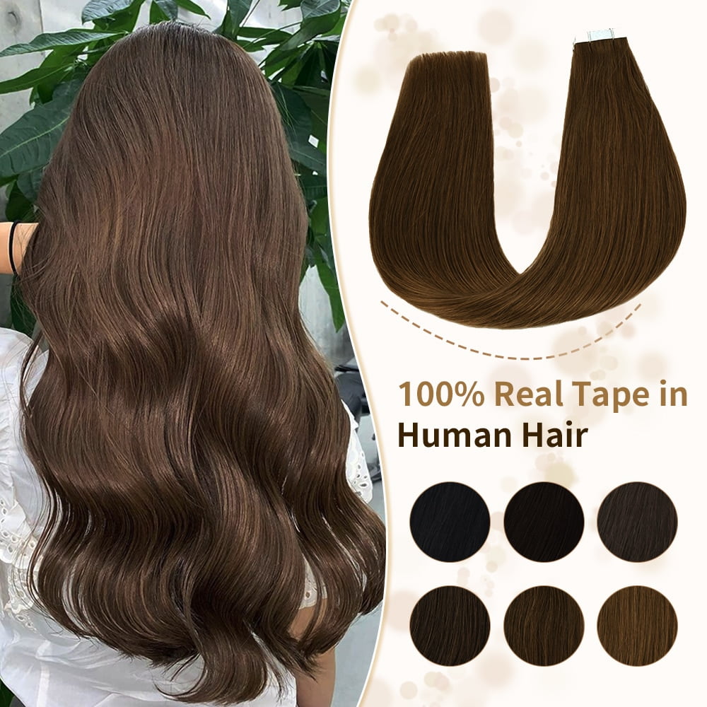 Human Hair Tap in hair extensions 18 inch 20 pcs Amazon.com : YDDM Tape in Hair Extensions Human Hair, 18  main image 2