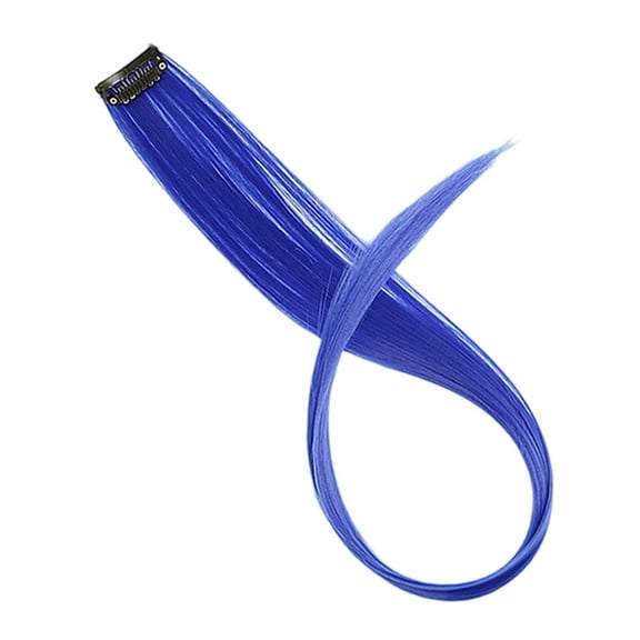 Hair Extensions In Synthetic Fiber Hairpieces 22 Inch Straight Style for Party and Everyday Wear Easy -In Weave Enhancement High- Wig Accessory for Styling, 22 in, Blue