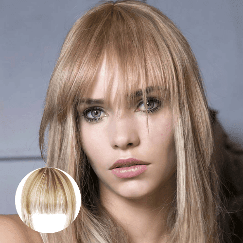 Hair Extensions, Zzbeans Natural Seamless Sideburns Bangs, Hand-Woven Long Airing Chemical Fiber Wig Instant Volume Machine Washable