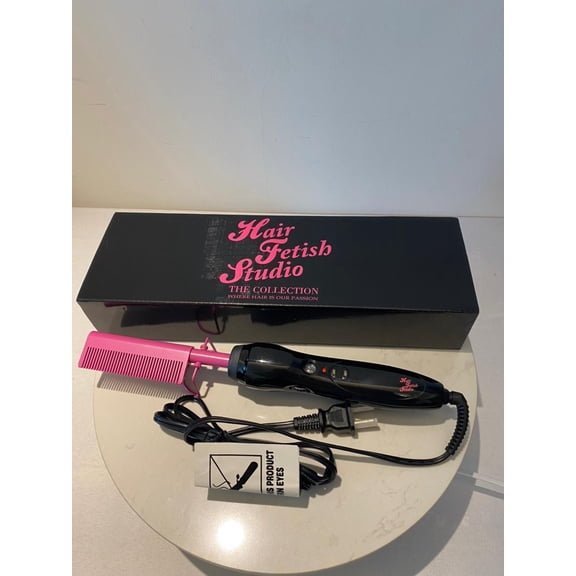 Hair Fetish Studio Pink Electric Hot Comb Heating Pressing Combs Hair Straightening