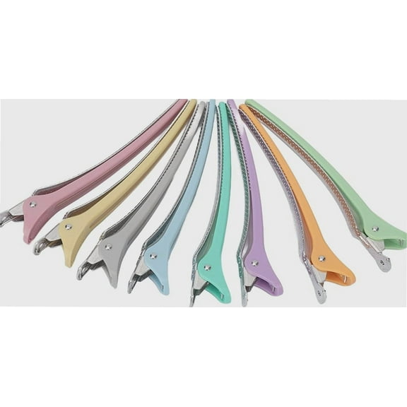 Hair Firm Clips 8Pcs Plastic Duckbill Hair Styling Clips Long Colorful Hair Clips for Styling Sectioning