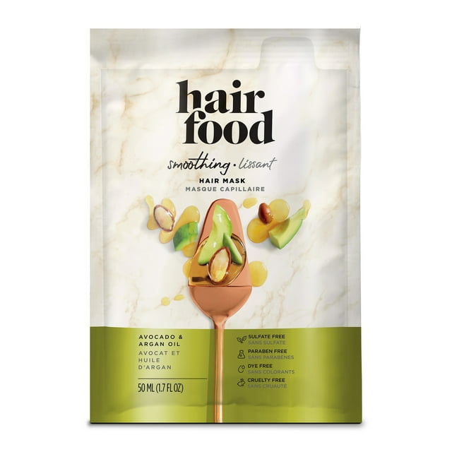 Hair Food Avocado & Argan Oil Smoothing Hair Mask, 1.7 fl oz Hair Styling Product for Curly Hair