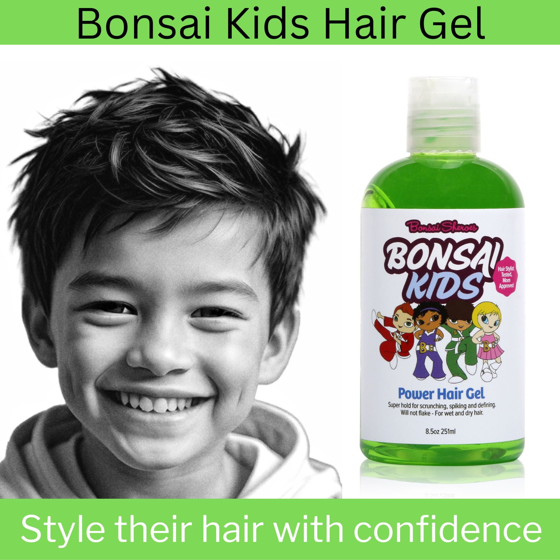 Hair Gel for Boys 8 oz Hair Gel for Boys and Girls Super Hold, No Flakes LongLasting Style
