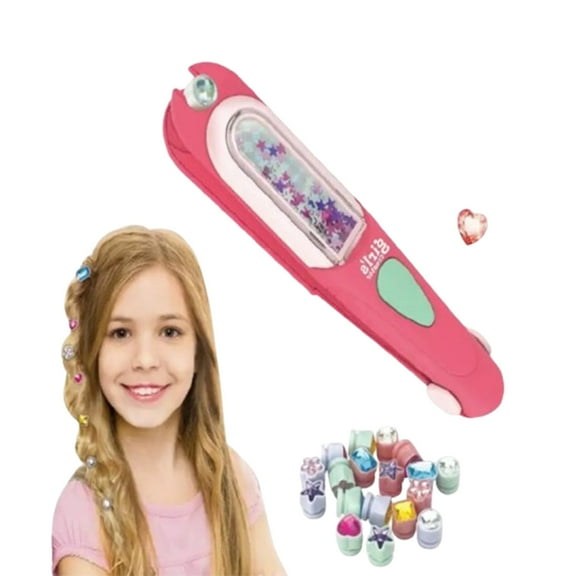 24 sparking Hair Gem Stamper Kit ,Hair Accessories for Girls ,Bling Hair Styling Tool, Gem Stapler for Hair, Hair Jewel Stamper for Girls, Washable Hair Chalk Bedazzler Kit for Girl