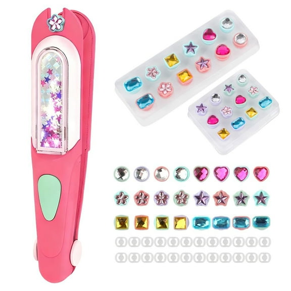 Hair Gem Stamper Kit,Hair Ties and Hair Clips Bling Hair Jewels for Girls Toys, Hair Styling Tool with Reusable Shining Diamond glitter diamond styling tools hair hally hair gem pen hair bedazzler