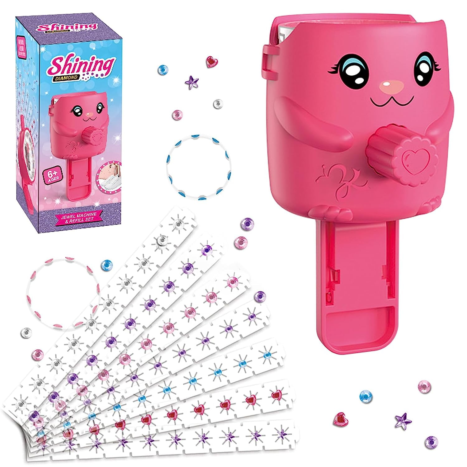 Hair Gem Stamper, Roofei Hair Dazzling Kit with Rhinestones Diamonds