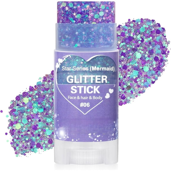 Hair Glitter Stick for ,Mardi Gras Outfit for Women, Glitter Makeup,Mardi Gras Accessories Chunky Sequins,Halloween Glitter for Carnival Festival