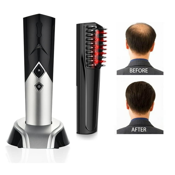 Hair Growth Comb Brush,Scalp Massager Comb, Electric Infrared Hair Growth Hair Regrowth Comb Massage Brush for Men and Women ,Black