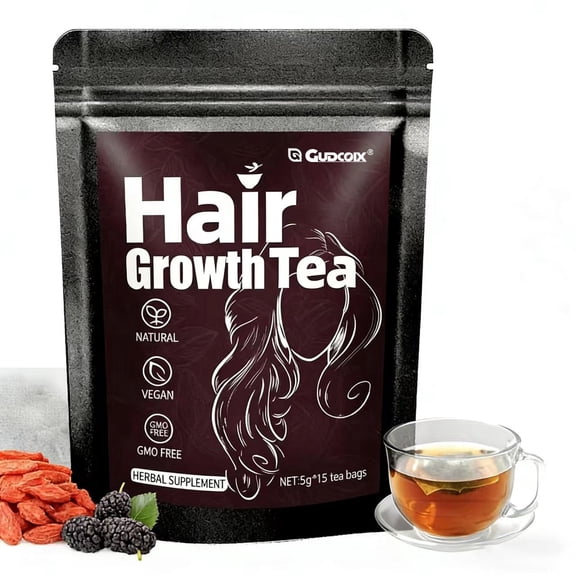 Hair Growth Herbal Tea Bags, Natural Hair Wellness Botanical Blend, Caffeine Free, 15 Count