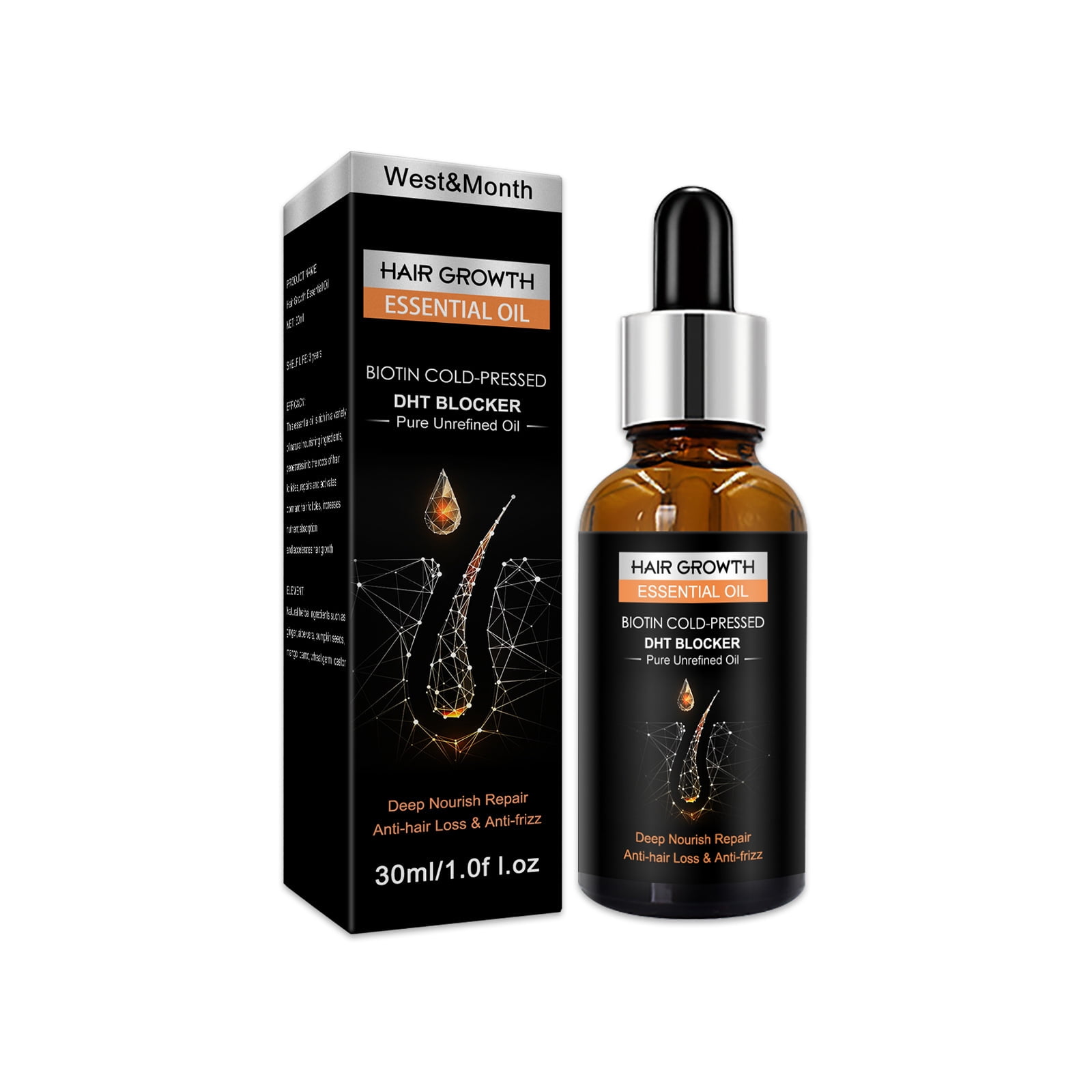 Hair Growth Oil Caffeine, Castor, Biotin, Peppermint, for Hair Growth