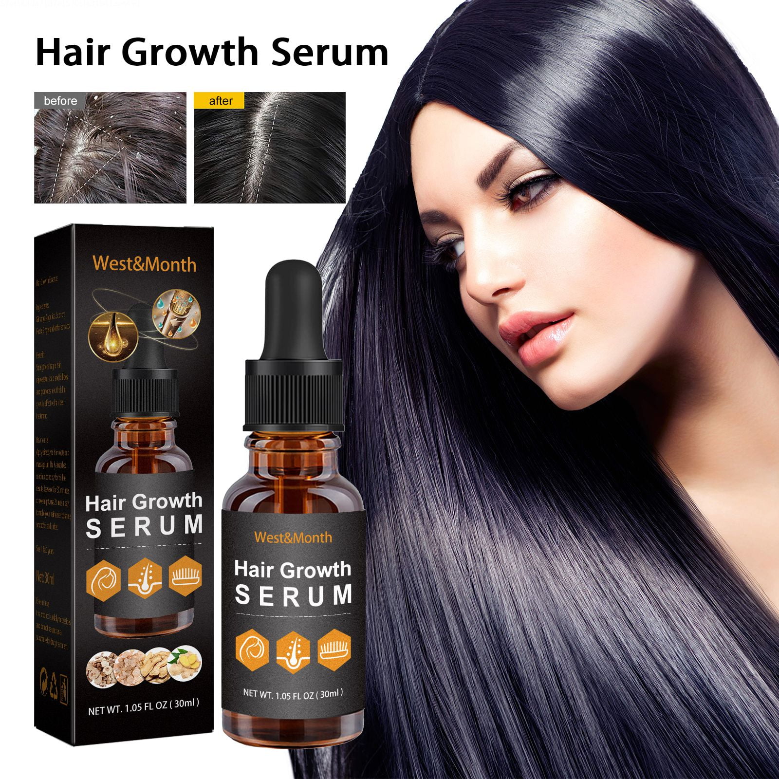 Hair Growth Serum for Black Women, Anti Hair Loss Nourish Dry Damaged ...