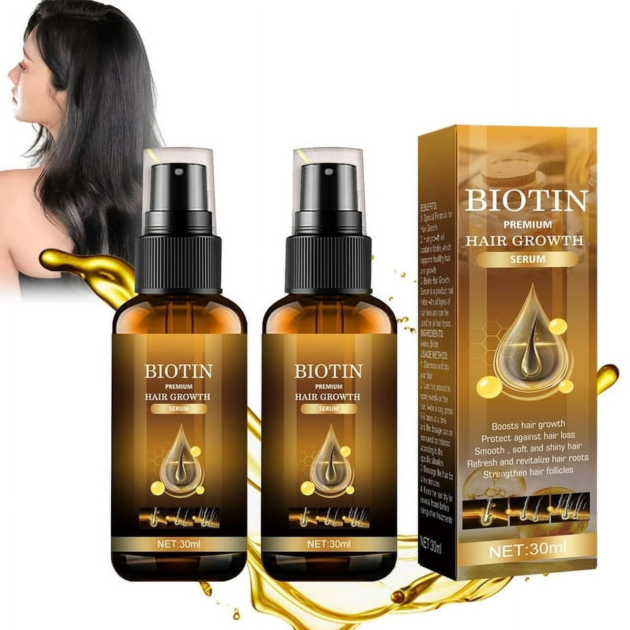 Hair Growth Spray, Biotin Hair Growth Serum, Biotin Thickening Herbal ...