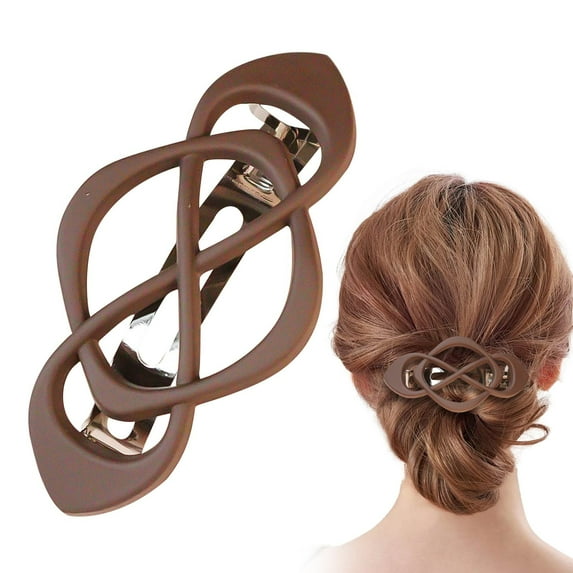 Hair Hairpin Cross Spring D - French Barrette Clips Flat Plastic Decorative Strong Hold Grip Barrette Hair Clips Elegant Retro Strong Hold Hair Accessories for Women, Back to Schoo Makeup Organizers