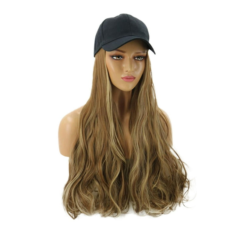 Hair Hat Cap Wig Women Attached Baseball Extensions Ponytail