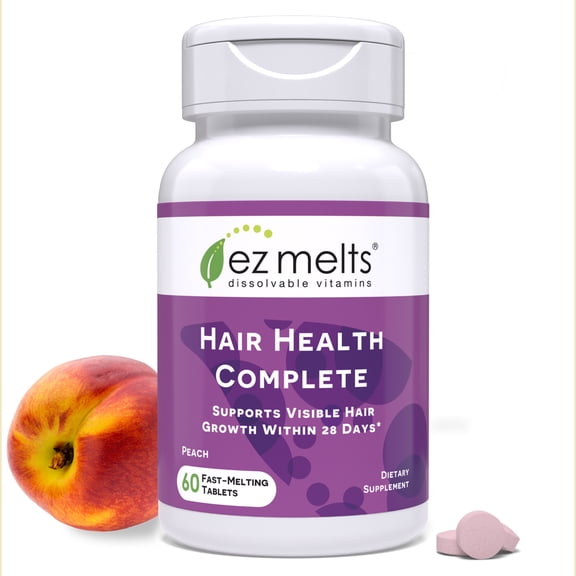 EZ Melts Hair Health Complete - Hair Supplement to Support Strength & Growth - Includes AnaGain Nu, Biotin, Apigenin, Bambo Silica & More - 1 Pack