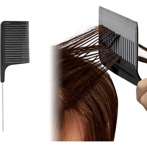 Hair Highlight Comb, Professional Hair Stylist Comb with Stainless Steel Rat Tail, Ergonomic Design, Safe Use, Premium Material, Practical and Versatile for Home and Salon
