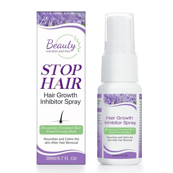 Hair Inhibitor for Face, Permanent Hair Growth Inhibitor Non-Irritating Stop Hair Growth for Body, Bikini, Arm, Armpit, Leg, Slows Hair Regrowth Lavender Flavor-20ml/0.7Fl.oz