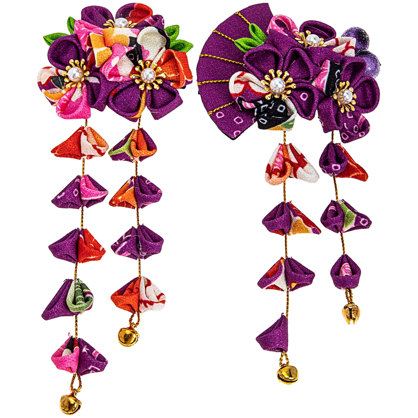 Japanese Hair Accessories with Flower Fan Clips for Women Japanese Hair Accessories with Flower Fan Clips for Women