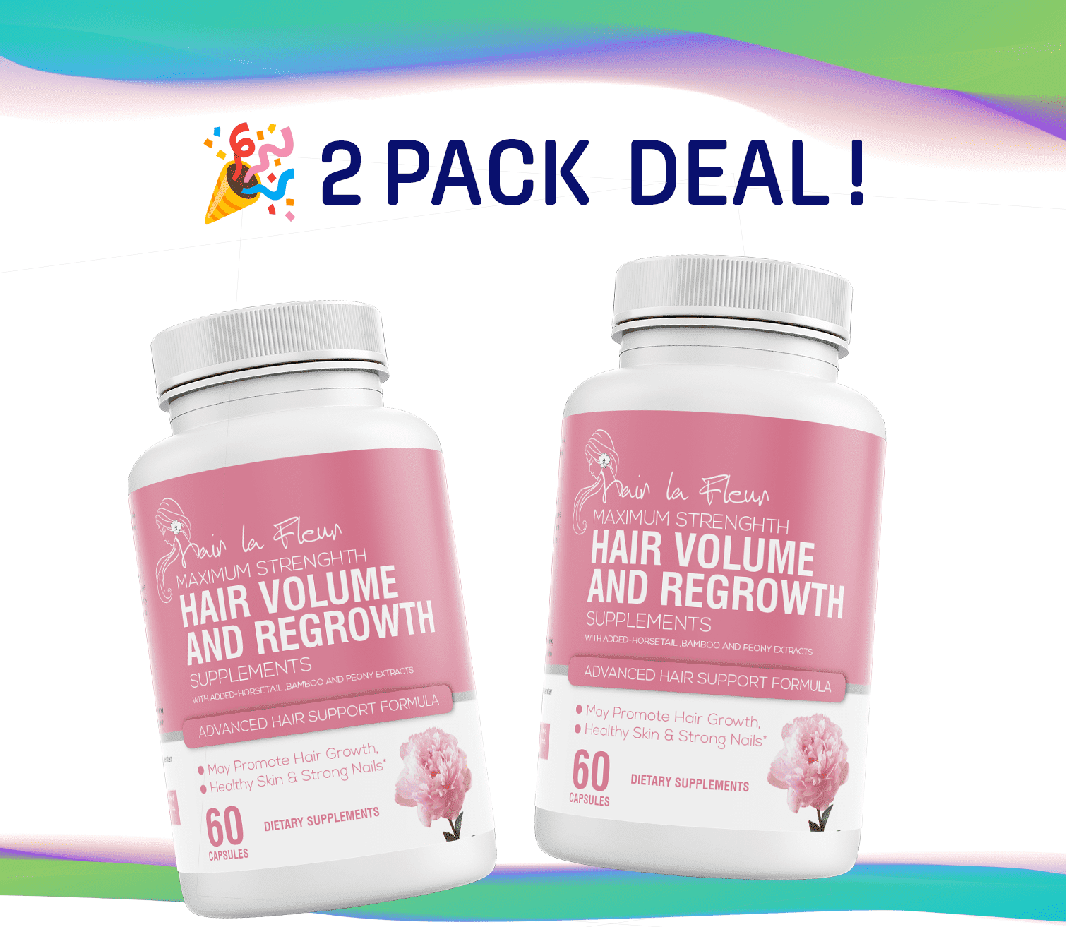 Success Chemistry Hair La Fluer Biotin Hair Growth Supplement - 2 Pack - Natural Vitamins for Thicker Unisex Adult Dietary Supplement