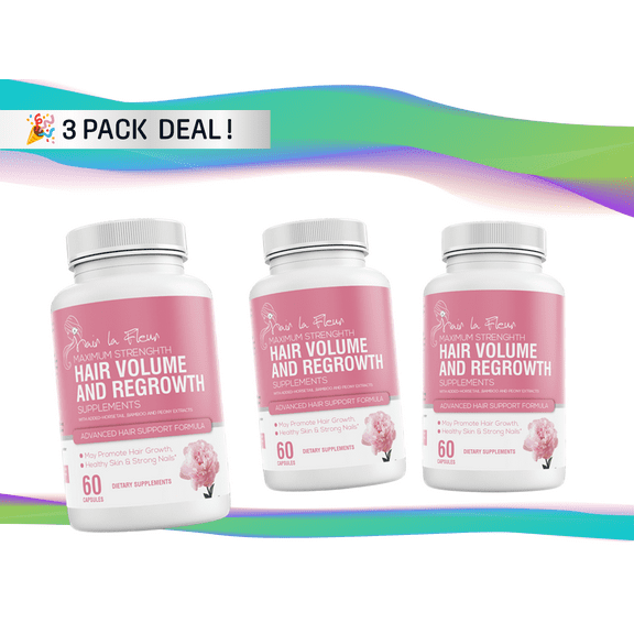 Success Chemistry Hair La Fluer Hair Vitamins for Growth and Thickness - 3 Pack - Strengthen Strands with Collagen Unisex Adult Dietary Supplement