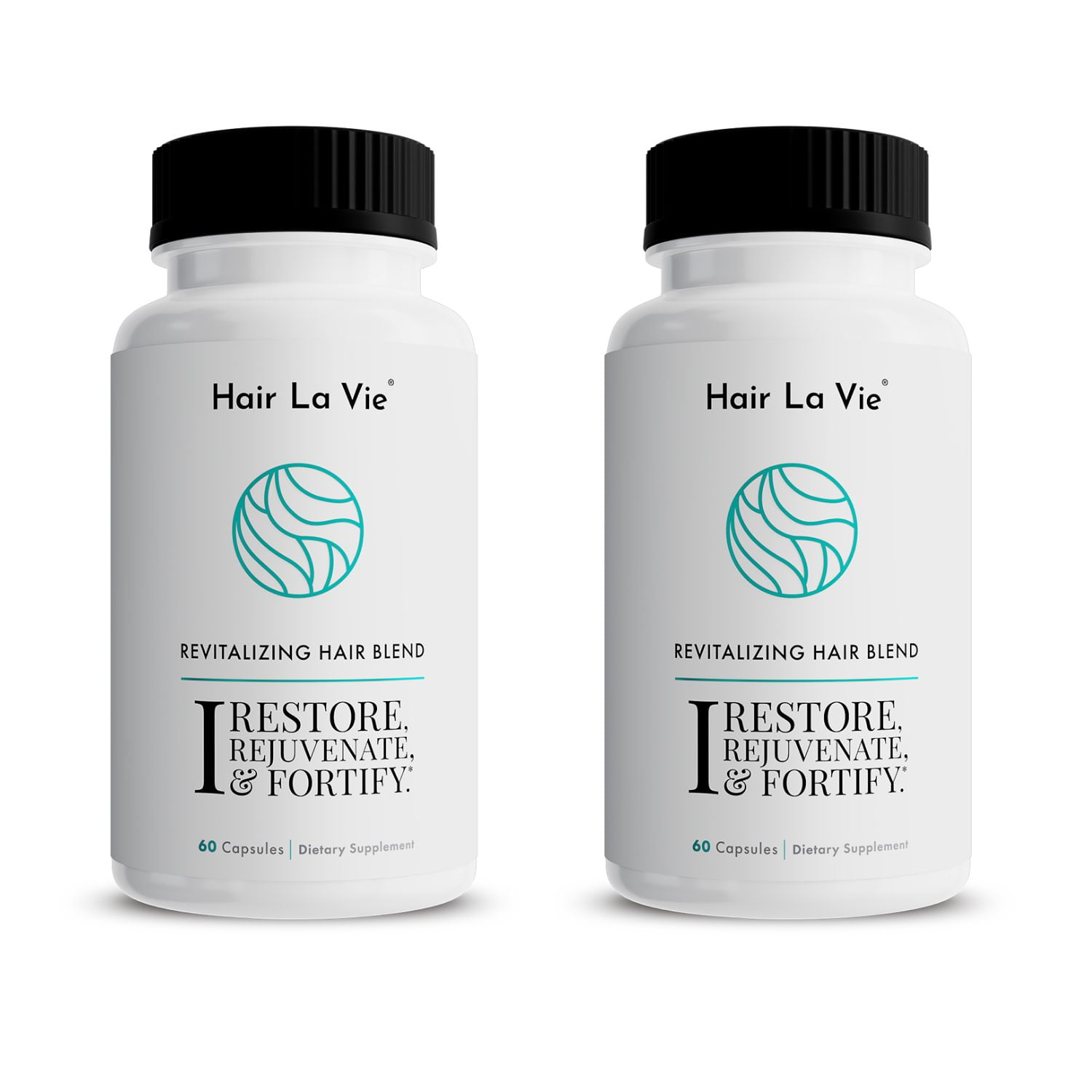 Hair La Vie Revitalizing Blend Hair Vitamins with Biotin, Collagen and Saw Palmetto for Fast Hair Growth for Women and Men (2-Pack)