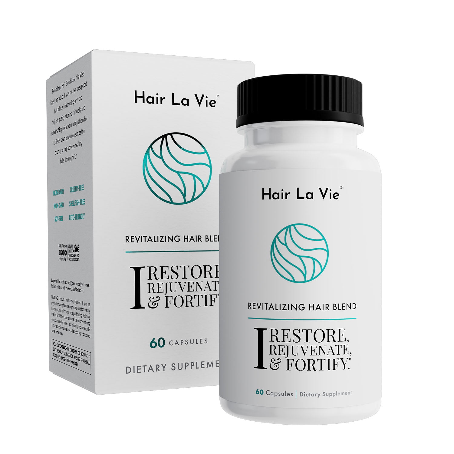 Hair La Vie Revitalizing Blend Hair Vitamins with Biotin, Collagen and Saw Palmetto for Fast Hair Growth for Women and Men