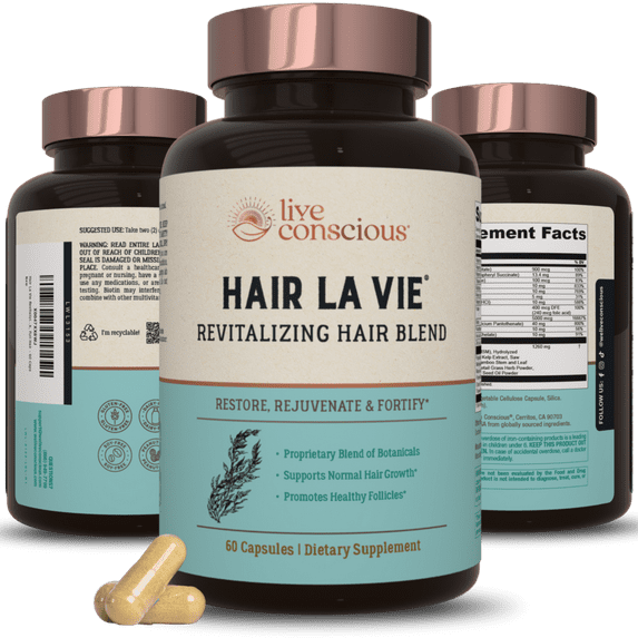 Hair La Vie Revitalizing Blend Hair Vitamins with Biotin, Collagen and Saw Palmetto for Women and Men