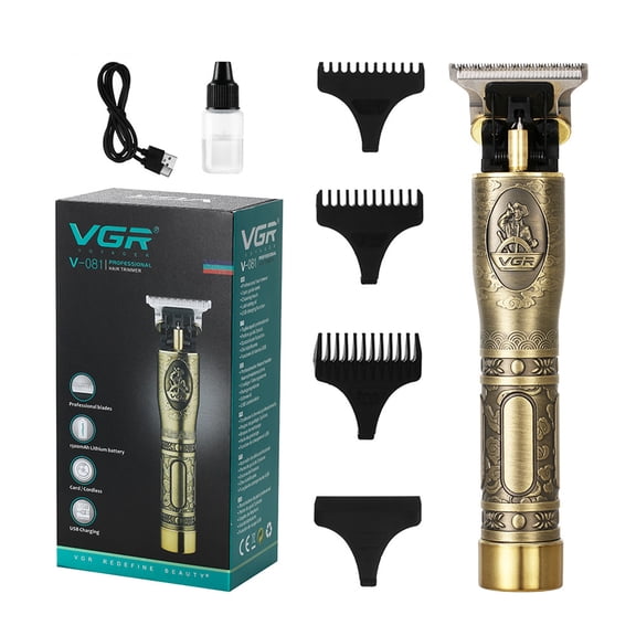 Hair Liner Trimmer,TTOOGO Cordless T-Blade Hair Clipper with Engraved Metal Housing, USB Rechargeable Beard Trimmer, Carbon Steel Blade, Hair Cutting Machine for Men