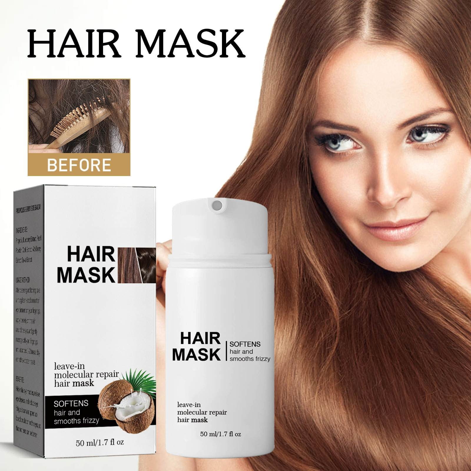 Hair Mask Conditioner Oil Nourishes Frizzy, Damaged, Dry Hair