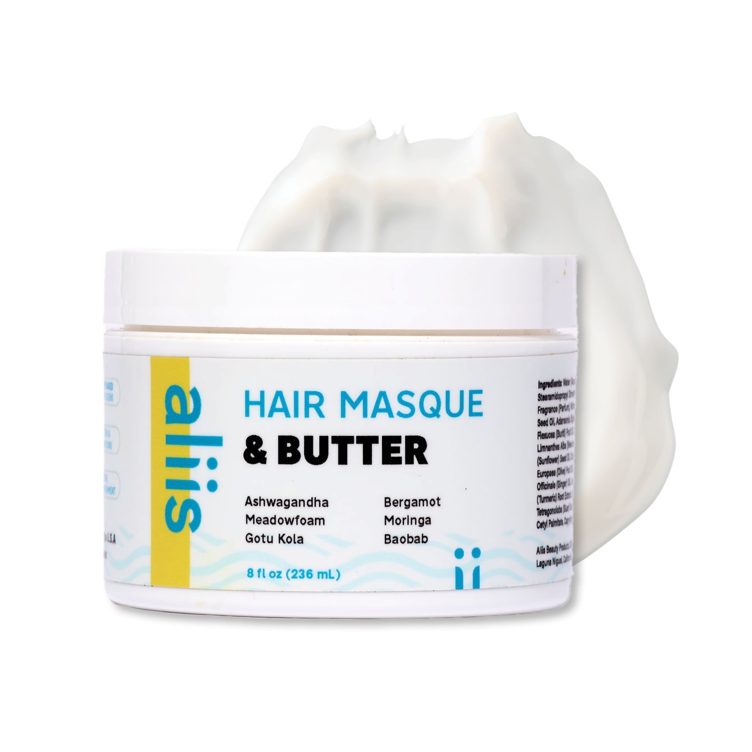 ALIIS Hair Masque & Butter – Deep Moisture Treatment for Dry, Damaged, or Frizzy Hair | Restorative, Plant-based, Color-Safe Hair Mask | Sulfate-Free | 8 oz