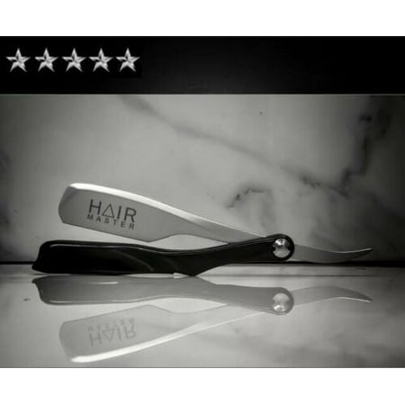 Hair Master Straight Polished Exposed Shaving Barber Razor Black