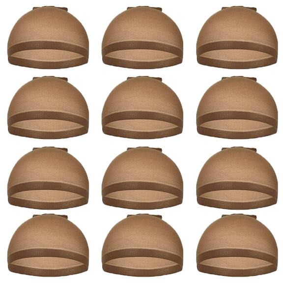 Hair Mesh Wig Cap Hair Net Stocking Wig Caps for Women 12 Pack Light Brown