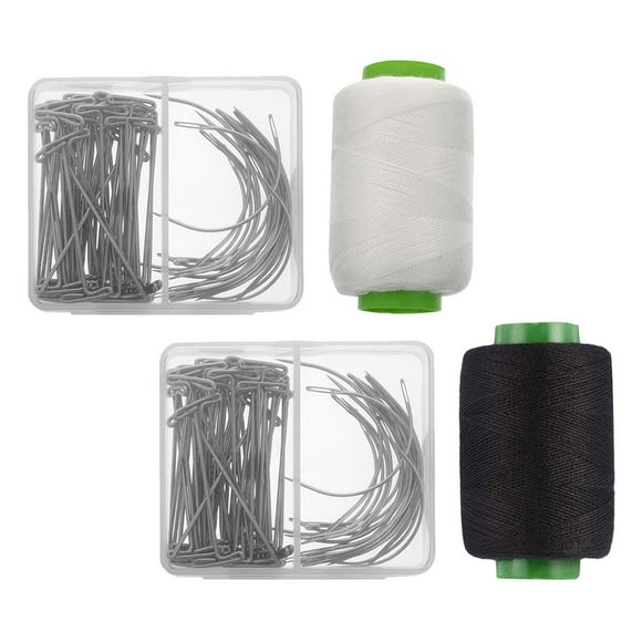 Hair Needle and Thread for Weave Wig Fixed Pin Wig C Pin Wig Needle Pin Looper Steel 7x6cm 2 Sets