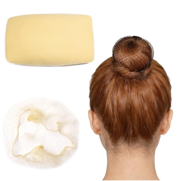 Hair Net 100Pcs 21Inch Hair Nets High Elastic Nylon Edge Invisible Hairnets for Food Service Women Dancer Wigs Cooking Buns (Blonde)