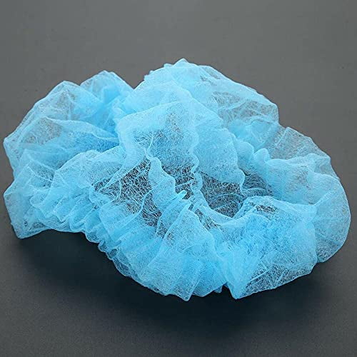Hair Net Bouffant Caps, Unfolded, Blue 200-Pack for Salon, Spa