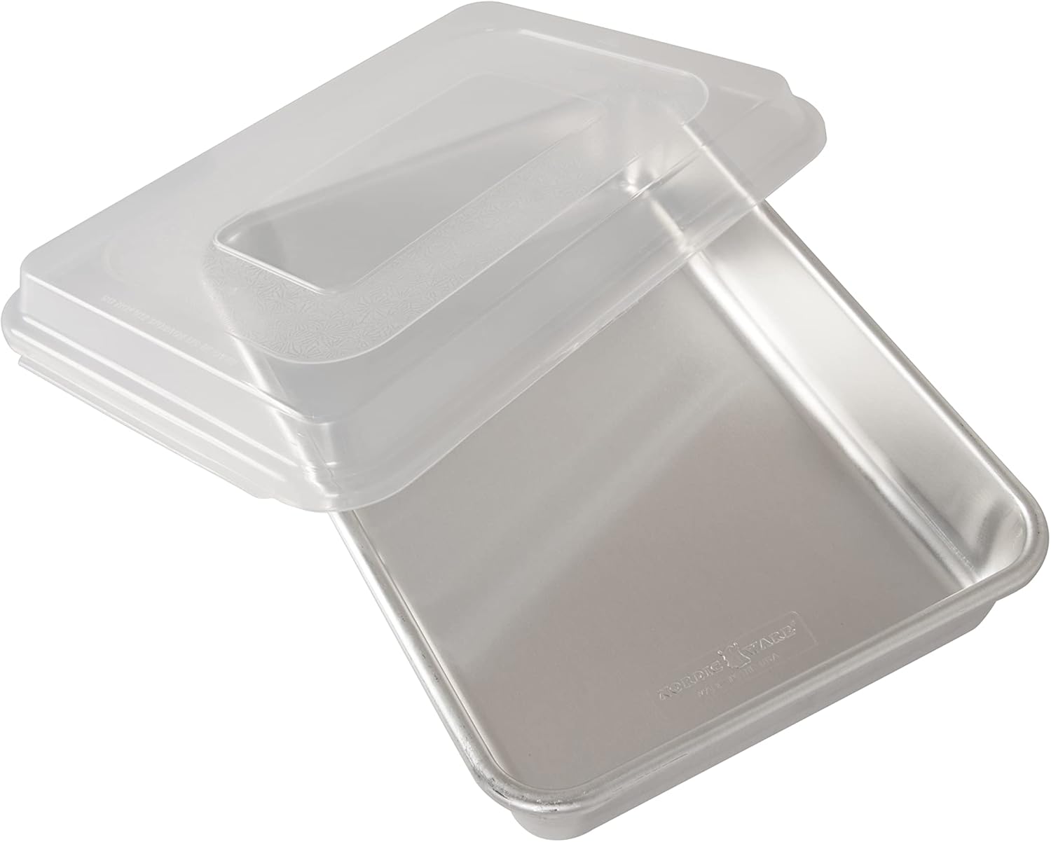Natural Aluminum Commercial Cake Pan with Lid, Silver Rectangular Cake Pan with Lid