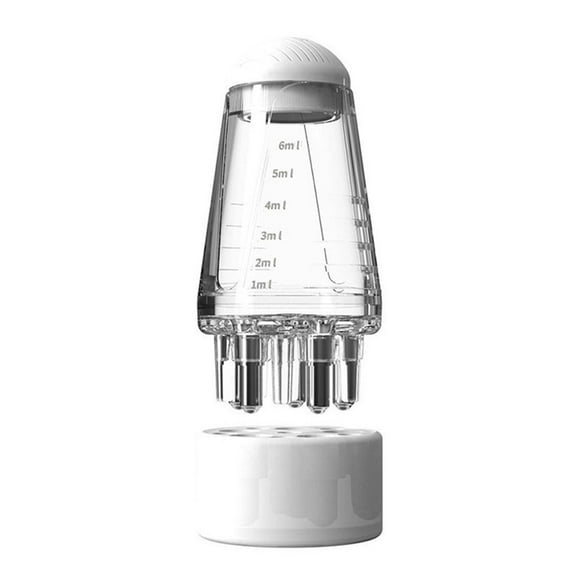 Hair Oil Applicator Comb Smooth Root Comb Applicator Bottle For Scalp Oil Hair Oil Lotion Dispenser Anti Leak Oil Applicator For Scalp 6Ml Scale Cont(White) Makeup Organizers