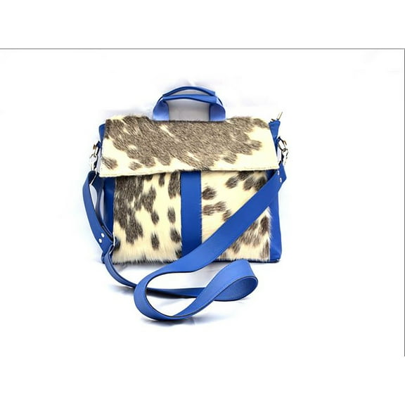 Hair On Laptop Bag Messenger Bag Unisex Briefcase Business Animal Print Cowhide Hair On Bag, Cowhide Bag - KCL-10