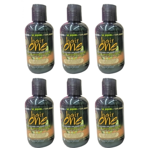 Hair One Hair Cleanser and Conditioner for Color Treated Hair with Jojoba Color Protection Shampoo- 3 oz.Travel Size -Pack of 6