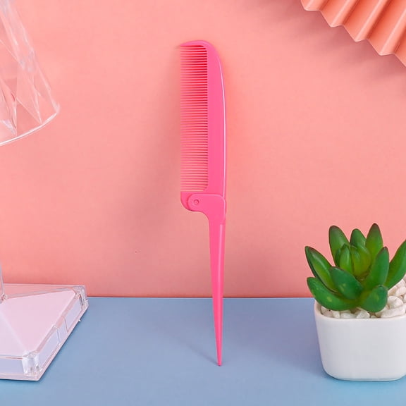 Hair Parting Comb, Rats Tail Comb, Folding Detangling Comb for Travel and Hair Styling, Fine-Tip Teeth, Portable Foldable Design, Suitable for All Hair Types, Braiding and Sectioning Tool