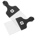 thumbnail image 1 of POPETPOP Afro Pick Comb Brown Plastic and Steel for Hair Styling Barber 2Pcs, 1 of 12