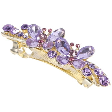 Hair Pins Bow Clip Clips Metal Hairpin Rhinestone Butterfly Spring Crystal Rhinestones Zinc Alloy Women's