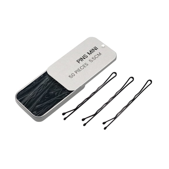 Hair Pins,Mini Hair Clips,55 Count Mini Wavy 2.17 Inch bobby pins black with Storage Box, Suitable for All Hair Types, Hair Clips for Kids, Girls and Women(55pcs/Set)