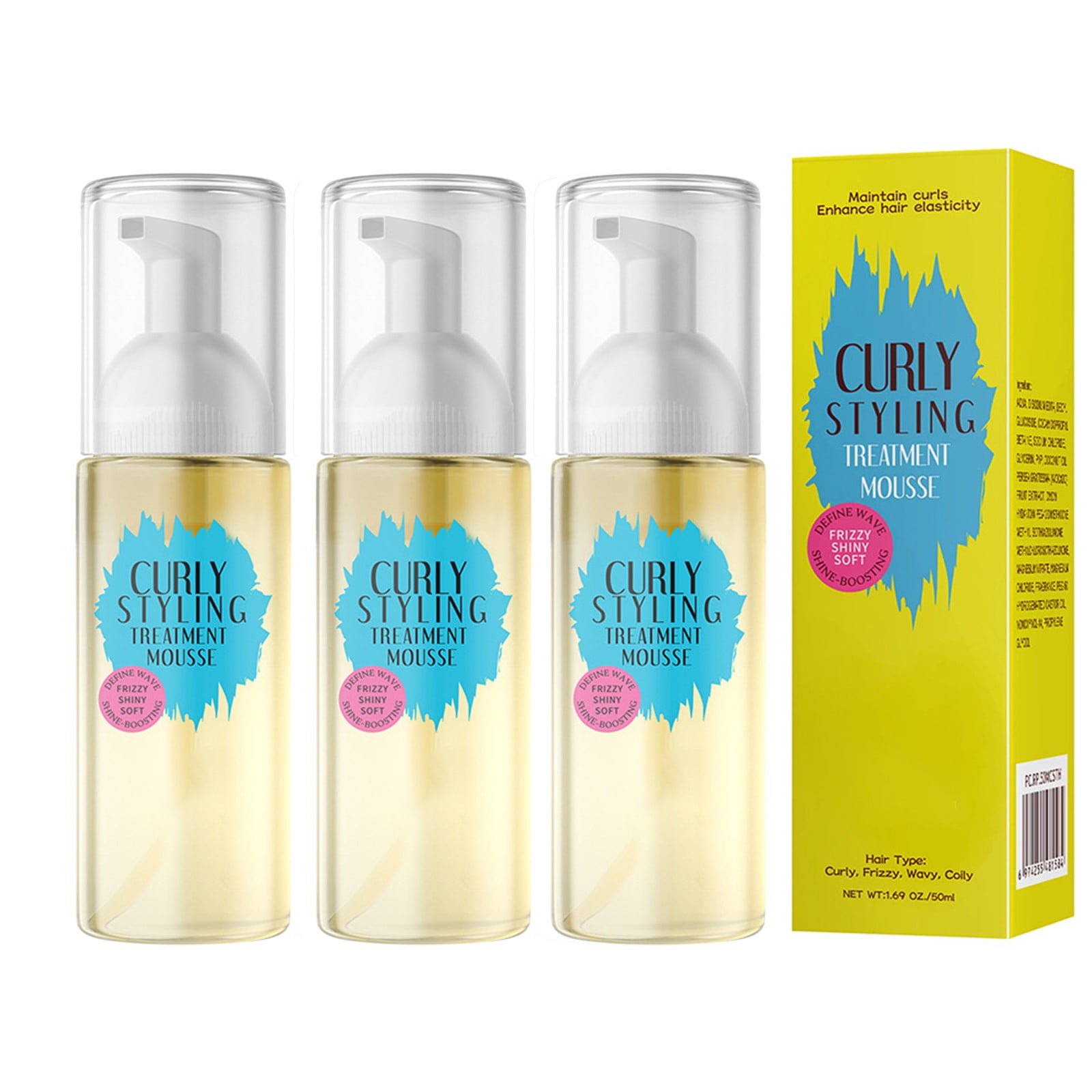 Hair Products,Flexible Hold Coconut Milk Foam for Curly Hair Styling