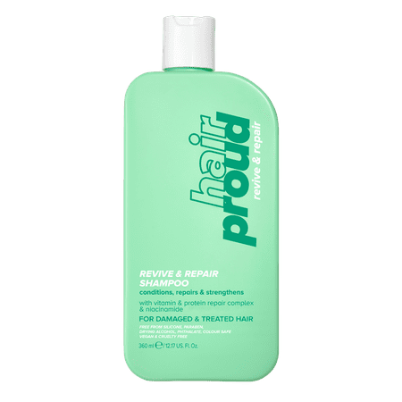 Hair Proud Revive & Repair Shampoo, with Niacinamide and Protein Repair Complex for All Hair Types, 12 fl oz