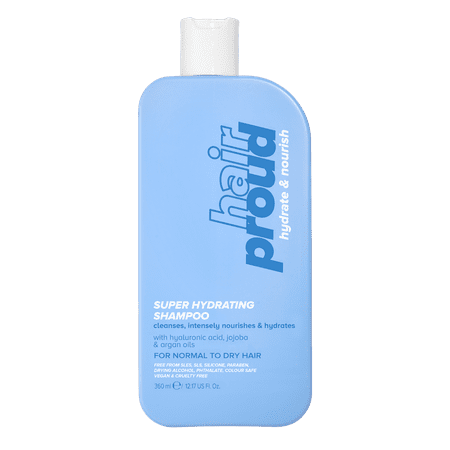 Hair Proud Super Hydrating Shampoo with Hyaluronic Acid, Argan and Jojoba Oil for all Hair Types, 12 fl oz
